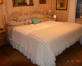 King bed- metal headboard 