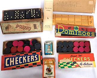 ANTIQUE CHECKERS LOT