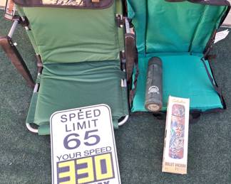 STADIUM SEATS & NASCAR SIGN