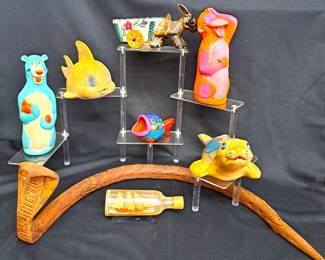 VINTAGE TOYS LOT WOOD COBRA SNAKE