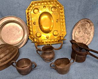 BRASS & PEWTER & METAL LOT