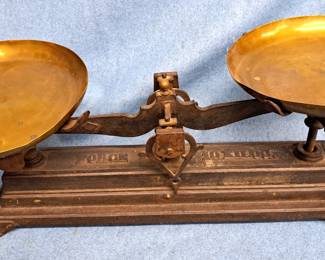 ANTIQUE IRON SCALE BRASS TRAYS