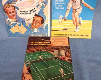 RARE JACK KRAMER TENNIS PRIGRAMS 1950'S