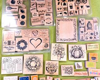 CARD MAKING SCRAPBOOKING RUBBER STAMPS LOT
