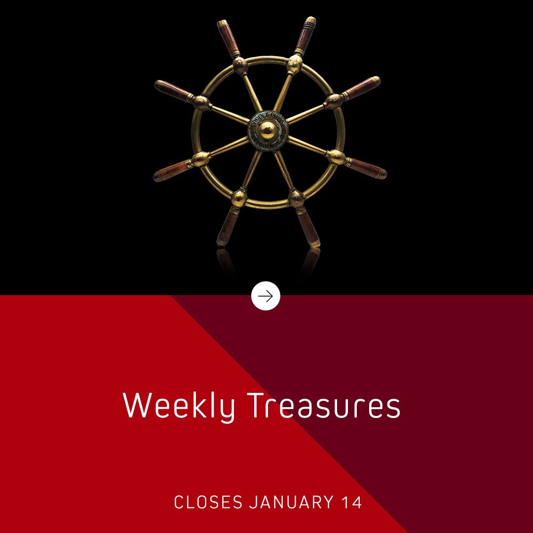 Fantastic Antique Brass & Wood Ships Wheel John Hastie & Co. Ltd Greenock Scotland
