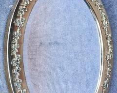 Fancy Antique Brass Wall Mirror decorated with an Urn Flowers & Vines
