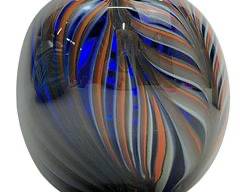 SIGNED ANDY FITZPATRICK 1975 Pulled Feather Art Glass Vase
