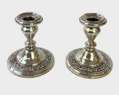 Fine Gorham Weighted Sterling Silver Candlesticks 761 Grams
