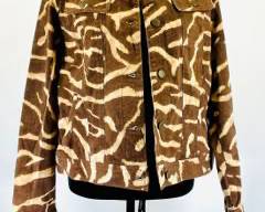 NWT LRL Ralph Lauren Jeans Co. Giraffe Animal Print Denim Trucker Jacket Women's XL TG
