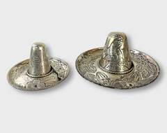 Two Mexican Sterling Silver Sombreros 130 Grams
