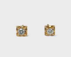Fine 14K Yellow Gold Diamond Screwback Stud Earrings
