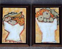 2 T Rade or kade Abstract Still Life Giclee Works of Art Framed
