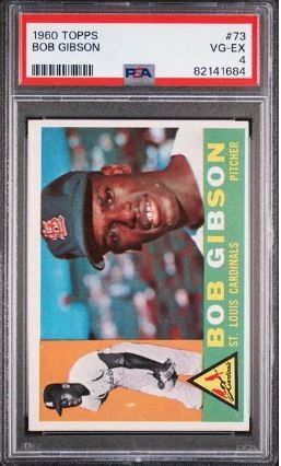 Bob Gibson - 1960 Topps #73 - Hall of Fame Pitcher - St. Louis Cardinals - Graded Very Good to Excellent - PSA 4 - $89.00