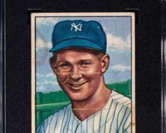 Whitey Ford - Rookie Card - 1951 Bowman Card #1 - Yankee Pitcher and Hall of Fame Member - Holder of Many World Series Records - Authenticated and Graded PSA 2 - $399.00