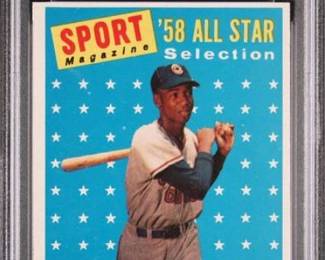 Ernie Banks - 1958 Topps #482 All Stars - Hall of Fame & National League MVP in 1958 & 1959 - Graded Excellent to Mint - PSA 6 - $129.00