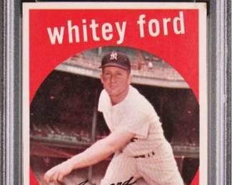 Whitey Ford - 1959 Topps - Hall of Fame - Most Wins in a World Series as a Pitcher - Graded Excellent - PSA 5 - $89.00