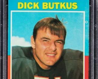 Dick Butkus - Chicago Bears Hall of Fame Middle Linebacker - 1971 Topps Card - Graded Near Mint to Mint - PSA 8 - $249.00