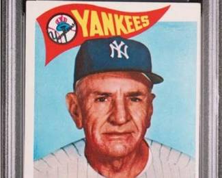 Casey Stengel - 1960 Topps - Won 7 World Series as Yankee manager in the 1940's and 1950's and 2 as a player in 1921 & 1922 - This is his last card as the New York Yankee manager  - Graded Excellent - PSA 5 - $129.00