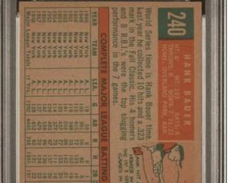 Hank Bauer 1959 Topps PSA 5 Back -$49.00