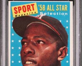 Hank Aaron - 1958 Topps All Star - Hall of Fame - Graded Very Good - PSA 3 - $99.00