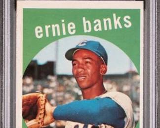 Ernie Banks - 1959 Topps - Hall of Fame- National League Most Valuable Player  in 1958 & 1959 - Graded Excellent - PSA - $159.00
