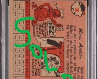 Hank Aaron 1958 Topps  PSA 4 MC Back Sold