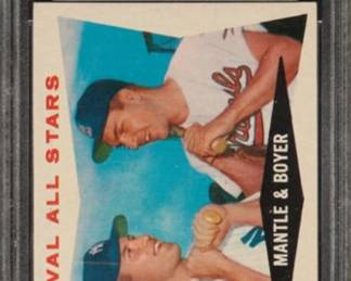 Mickey Mantle & Ken Boyer -1960 Topps Card - Rival All Stars - Authenticated and graded Excellent to Mint - PSA 6 - $179.00