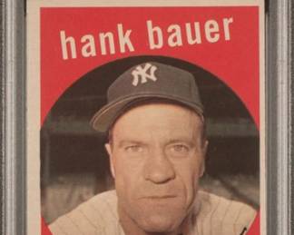 Hank Bauer - 1959 Topps - New York Yankees Outfield in the World Series years of the 1950's - Graded Excellent - PSA 5 - $49.00