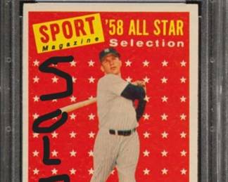 Mickey Mantle 1958 Topps 487 All Star PSA 5 Sold