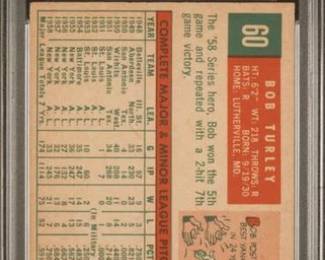 Bob Turley 1959 Topps PSA 6.5 Back - $79.00