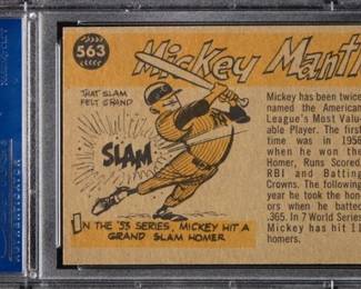Mickey Mantle - 1960 Topps All Star Card #563 - Graded Near Mint - PSA 7 - Back of Card - $799.00 