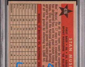 Stan Musial 1958 Topps All Star 476  PSA 6 Back Sold