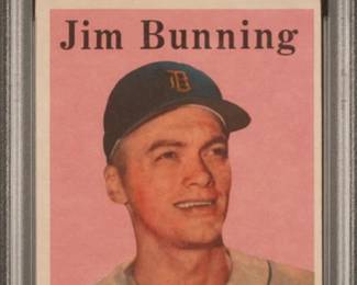 Jim Bunning - 1958 Topps - Hall of Fame Pitcher - Pitched No Hitters in Both American & National League and was a US Senator after his retirement - Graded Very Good - PSA 3 - $59.00