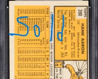 Hank Aaron 1963 Topps PSA 5 Back Sold
