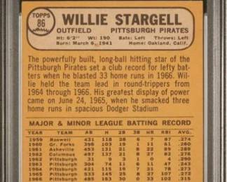Willie Stargell 1968 Topps PSA 3 Back - $49.00