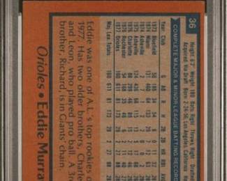 Eddie Murray 1978 Topps PSA 4 Back -$79.00