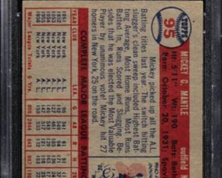 Mickey Mantle 1957 Topps PSA 6 Back -$1,999.00