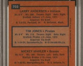 Jack Morris 1978 Topps Rookie Pitchers PSA 8 Back - $79.00