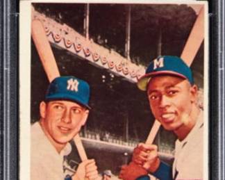Mickey Mantle & Hank Aaron - 1958 Topps Card of the Hall of Famers who played against each other in the 1957 & 1958 World Series - Graded PSA 4 (Very Good to Excellent) $349.00