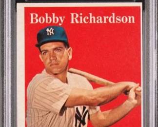 Bobby Richardson - 1958 Topps #101 - Name in White - New York Yankee 2nd Baseman of the World Series years of the late 1950's and early 1960's - 2nd year card - replaced Billy Martin - Graded Excellent - PSA 5 - $99.00