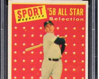 Mickey Mantle 1958 Topps All Star Card #487 - Authenticate & Graded PSA 7 - Very Nice Card - $699.00
