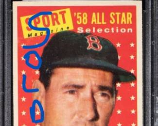 Ted Williams 1958 Topps 485 All Star PSA 8 Back