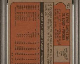Steve Carlton 1972 Topps PSA 3 Back -$49.00