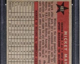 Mickey Mantle 1958 Topps All Star 487 PSA 7 Back - $699.00