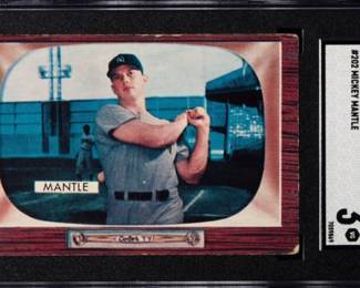 Mickey Mantle - 1955 Bowman #202 - Yankee Hall of Fame and Legend - One of the best players in the history of baseball - Graded SGC 3 - $699.00