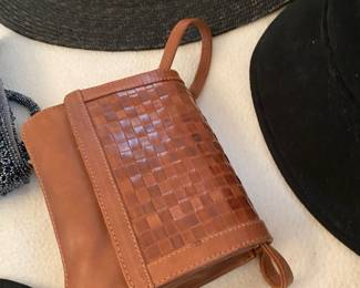 Kenneth Cole Woven Tan Leather Purse