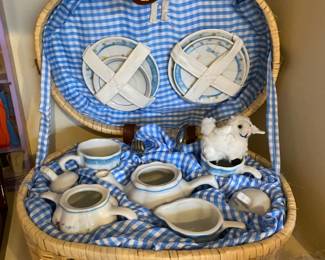 Children's Tea Set with Basket