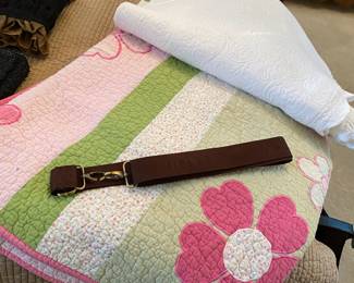 Pink/Green/White Floral Quilt