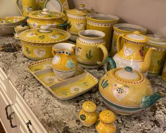 Vietri "Campagna Chicken" Dinnerware//Serving Set - Made in Italy