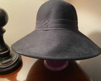 100% Wool Black Floppy Hat